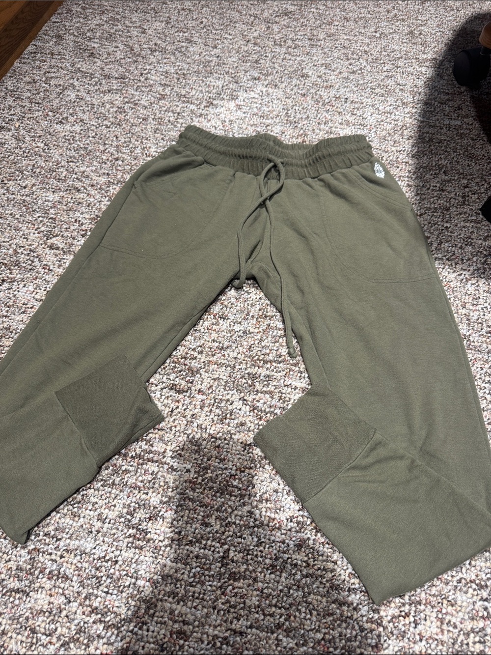 Free People Olive Green Drawstring Lounge Pants